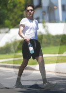 Rami Malek, 40, is seen leaving a friends house after playing tennis. 