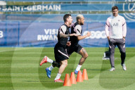 FUSSBALL - Lionel Messi und Neymar beim Training von Paris Saint Germain
