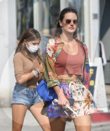 PREMIUM EXCLUSIVE Alessandra Ambrosio Is Boho Chic For Outing With Parents And Daughter Anja