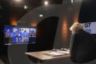 Prime Minister Boris Johnson holds virtual G7 meeting