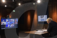 Prime Minister Boris Johnson holds virtual G7 meeting