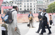 London atmosphere on the Bank Holiday Saturday, Trafalgar Square, London, Great Britain 
28th August 2021