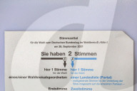 NEWS - Stimmzettel der Bundestagswahl zum 20. Deutschen Bundestag am 26. September