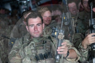 UK military personnel depart from Kabul