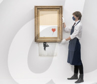 Banksy’s Love is in the bin at Sotheby’s, London. The painting famously shredded by Banksy after it last sold at Sotheby’s in 2018.