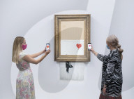 Banksy’s Love is in the bin at Sotheby’s, London. The painting famously shredded by Banksy after it last sold at Sotheby’s in 2018.