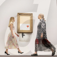 Banksy’s Love is in the bin at Sotheby’s, London. The painting famously shredded by Banksy after it last sold at Sotheby’s in 2018.