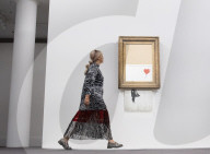 Banksy’s Love is in the bin at Sotheby’s, London. The painting famously shredded by Banksy after it last sold at Sotheby’s in 2018.