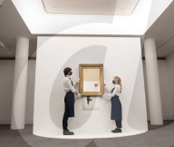 Banksy’s Love is in the bin at Sotheby’s, London. The painting famously shredded by Banksy after it last sold at Sotheby’s in 2018.