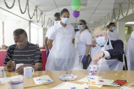 Boris Johnson and Rishi Sunak visit Westport Care Home