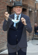 Selena Gomez , Martin Short and Steve Martin at the Late Show With Stephen Colbert
