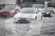 London was hit by heavy rainstorm on Tuesday morning