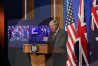 Prime Minsiter Boris Johnson atlaunch of the AUKUS Partnership