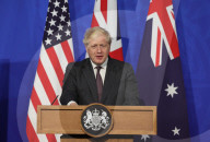 Prime Minsiter Boris Johnson atlaunch of the AUKUS Partnership
