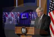 Prime Minsiter Boris Johnson atlaunch of the AUKUS Partnership