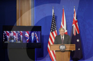 Prime Minsiter Boris Johnson atlaunch of the AUKUS Partnership