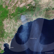 Wildfire in Andalusia, Spain