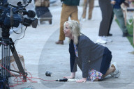 Carol Kirkwood was pulled to the ground by a guide dog