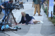 Carol Kirkwood was pulled to the ground by a guide dog