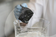 Conservation and Ecology makes a new material developed to absorb fibreglass fragments in the ocean.