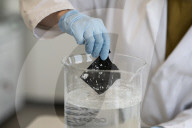 Conservation and Ecology makes a new material developed to absorb fibreglass fragments in the ocean.