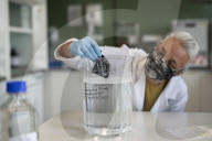 Conservation and Ecology makes a new material developed to absorb fibreglass fragments in the ocean.