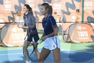 The Duchess of Cambridge and US Open Champion Emma Raducanu at the LTA Centre in Roehampton today.