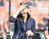 The Duchess of Cambridge and US Open Champion Emma Raducanu at the LTA Centre in Roehampton today.