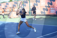 The Duchess of Cambridge and US Open Champion Emma Raducanu at the LTA Centre in Roehampton today.