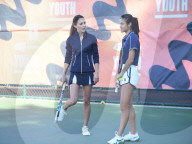 The Duchess of Cambridge and US Open Champion Emma Raducanu at the LTA Centre in Roehampton today.