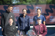 The Duchess of Cambridge and US Open Champion Emma Raducanu at the LTA Centre in Roehampton today.