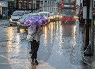 Heavy rain and floods in Putney London.