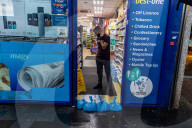 Heavy rain and floods in Putney London.