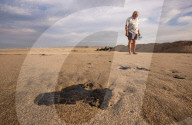 NEWS - Ölverschmutzung am Strand in Huntington Beach, Kalifornien