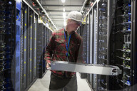 Inside Facebook's green Lulea Data Centre in Sweden, the only one outside the USA. 