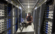Inside Facebook's green Lulea Data Centre in Sweden, the only one outside the USA. 