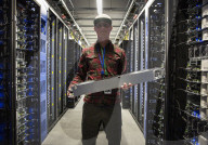 Inside Facebook's green Lulea Data Centre in Sweden, the only one outside the USA. 