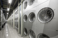 Inside Facebook's green Lulea Data Centre in Sweden, the only one outside the USA. 