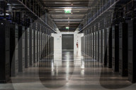 Inside Facebook's green Lulea Data Centre in Sweden, the only one outside the USA. 
