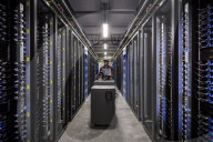 Inside Facebook's green Lulea Data Centre in Sweden, the only one outside the USA. 