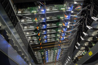 Inside Facebook's green Lulea Data Centre in Sweden, the only one outside the USA. 