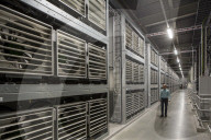 Inside Facebook's green Lulea Data Centre in Sweden, the only one outside the USA. 