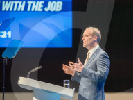 Dominic Raab speaking at the Conservative Party Conference.