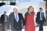 Conservative Party Conference 2021 Manchester. Boris Johnson arrives for his speech today with his wife Carrie.