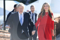Conservative Party Conference 2021 Manchester. Boris Johnson arrives for his speech today with his wife Carrie.