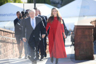 Conservative Party Conference 2021 Manchester. Boris Johnson arrives for his speech today with his wife Carrie.