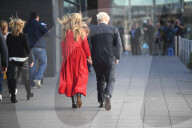 Conservative Party Conference 2021 Manchester. Boris Johnson arrives for his speech today with his wife Carrie.