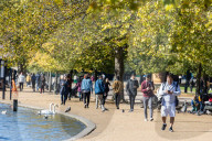 Sunny weather Hyde Park, London. 