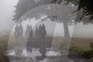 Dense fog on Wimbledon Commonthis morning as the Met Office issue yellow weather warnings.