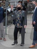 Hillary Clinton and Louise Penny Outside of GMA Studios